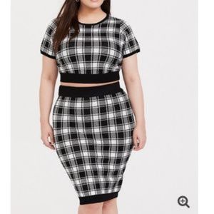 Torrid Plaid Sweater Skirt Set